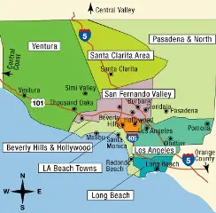 California Tourist Map - Los