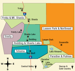 California Tourist Map - Shasta and Cascades