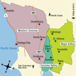 California Tourist Map - Wine Country California Tourist Map - Wine Country