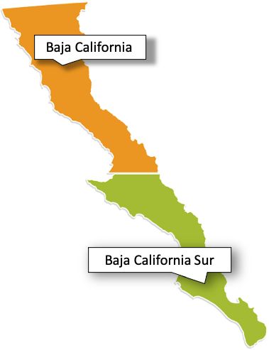 Map of Mexico's Baja Peninsula