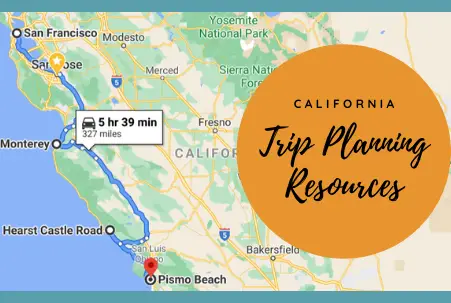 california map with tourist attractions