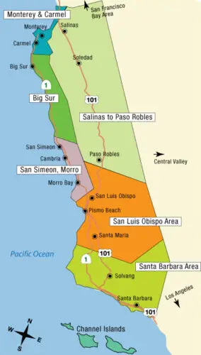 Map of California Central Coast
