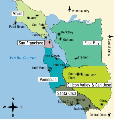 San Francisco Bay Area Tourist Maps - California Vacation Planning