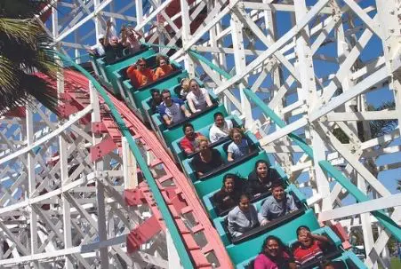 The Giant Dipper roller coaster at San Diego's Belmont Park