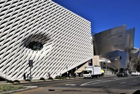 The Broad and the Walt Disney Concert Hall in downtown Los Angeles