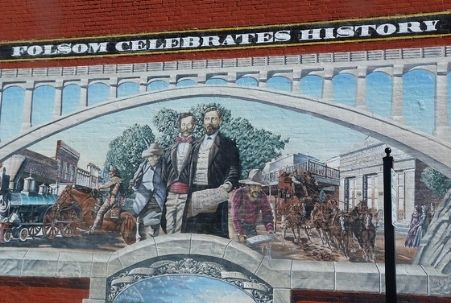 Mural depicting Folsom's history located on Wool Street in downtown Folsom, CA