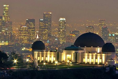 Griffith Observatory as seen from Mt. Hollywood in Los Angeles, CA