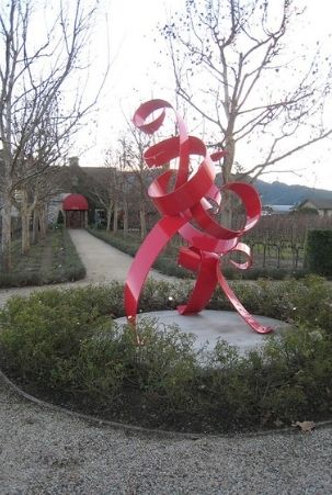 Sculpture at entry to HALL Wines in St. Helena, CA