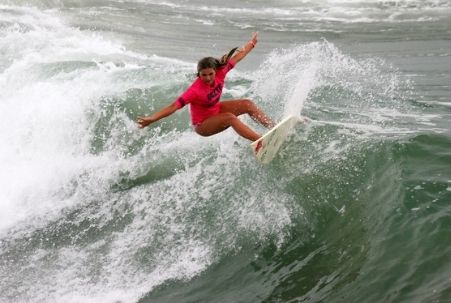 Surfer at the U.S. Open Surf Contest in Huntington Beach, CA