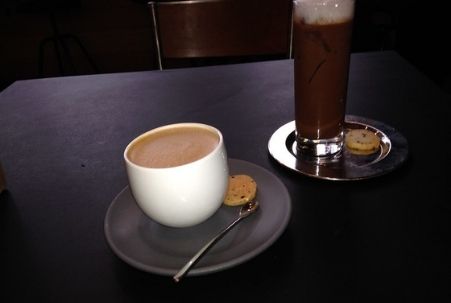 Mocha and Iced Chocolate at Dandelion Chocolate in San Francisco