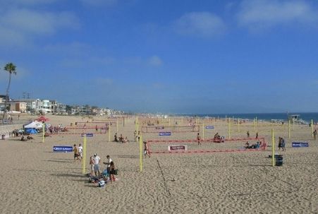 Beach Volleyball Nets at Manhattan Beach, CA