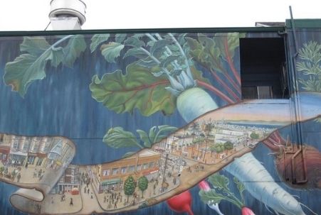 Mural near farmer's market in San Francisco's Noe Valley neighborhood