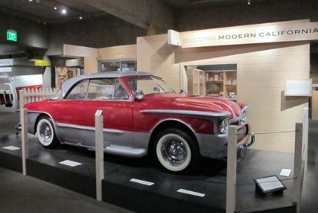 Oakland Museum exhibit of a custom car based on 1951 Ford Victoria Hardtop