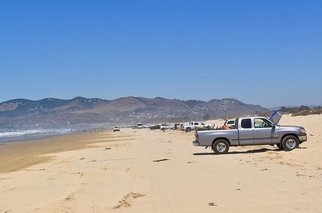Cars on Pismo State Beach in Central Coast, CA