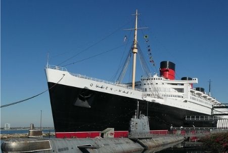 Queen Mary docked in Long Beach, CA