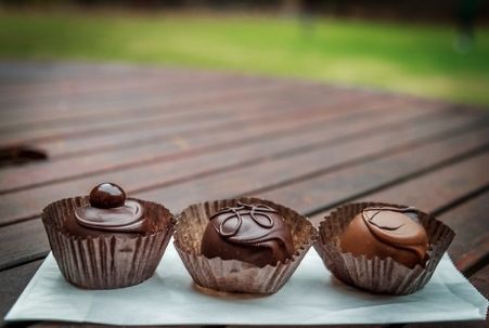 Three beautiful, delicious truffles from a San Francisco chocolatier