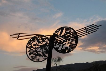 Geo-kinetic sculpture at the Oasis Visitor Center, Joshua Tree National Park