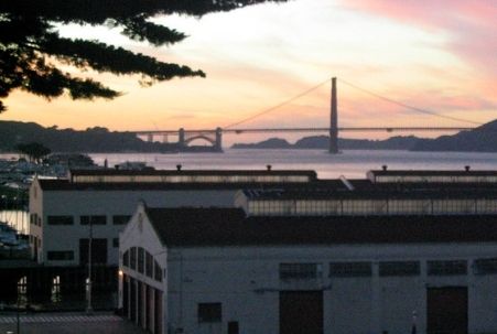 San Francisco Golden Gate Bridge seen from Fort Mason