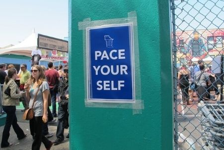 "Pace Yourself" sign at San Francisco Street Food Festival