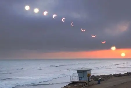 Cool eclipse photo of Sunset Beach, CA
