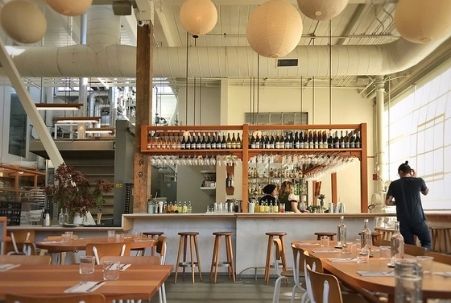 The bar at Tartine Manufactory in San Francisco's Mission District